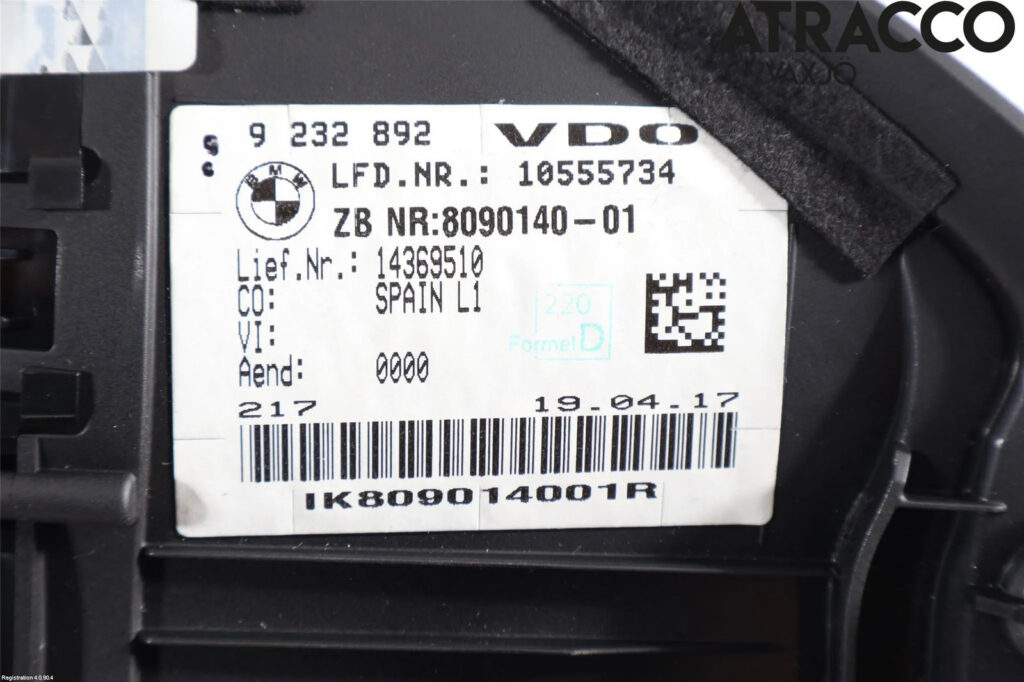 BMW 2 Series F22 F87 Instrument Cluster OEM 9232892