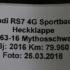 Audi A7 S7 RS7 4G8 Sportback Heckklappe OEM 4G8827025B