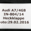 Audi A7 S7 4G Sportback Tailgate Color Phantom Black