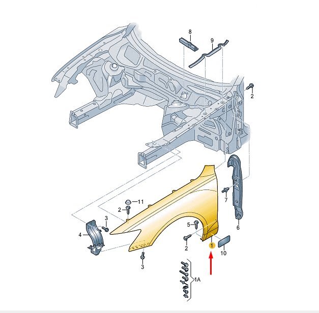 Audi RS6 C7 Kotflügel vorne links OEM 4G0821101D