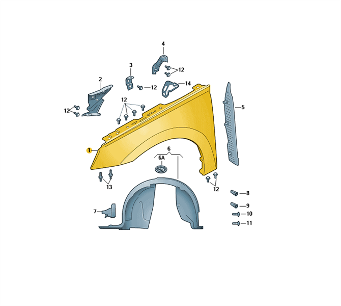 Skoda Kamiq / Scala Front Right Fender OEM 657821106