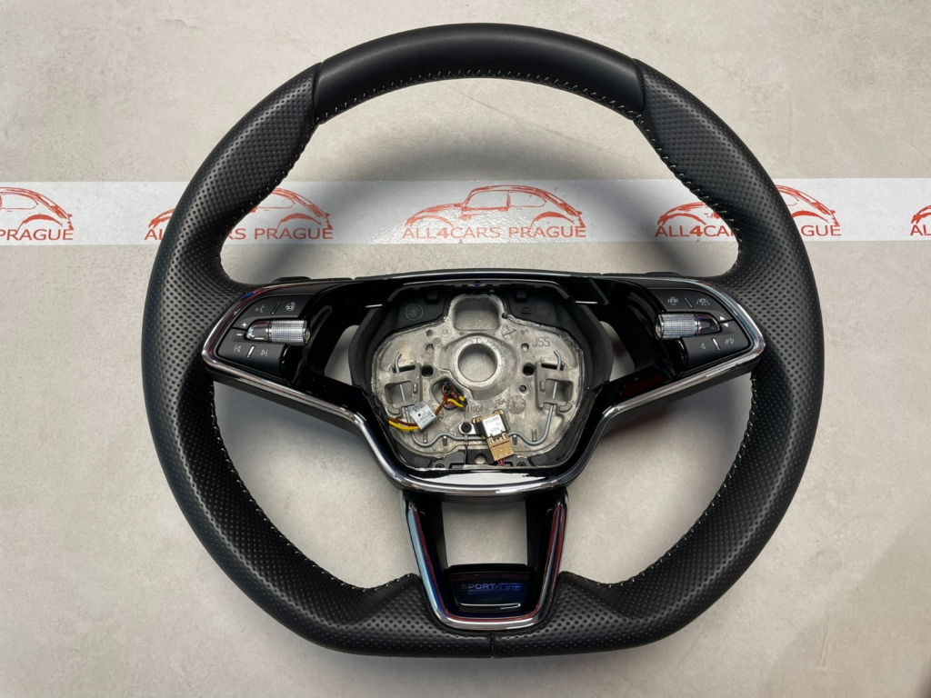 Skoda Kodiaq / Karoq Heated Sports Multifunction Steering Wheel Black OEM 5E3419093BBVKL