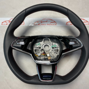 Skoda Octavia IV NX Heated Sports Multifunction Steering Wheel Black OEM 5E3419093BB