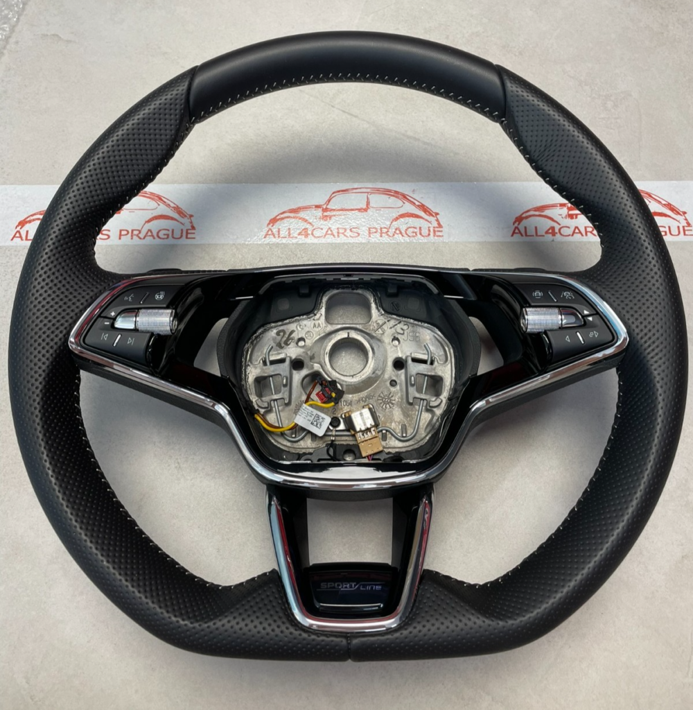 Skoda Heated Sports Multifunction Steering Wheel Black OEM 5E3419093ATVKH
