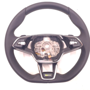 Skoda Sports Multifunction Steering Wheel Black with yellow stitching OEM 5E3419093ARYJJ
