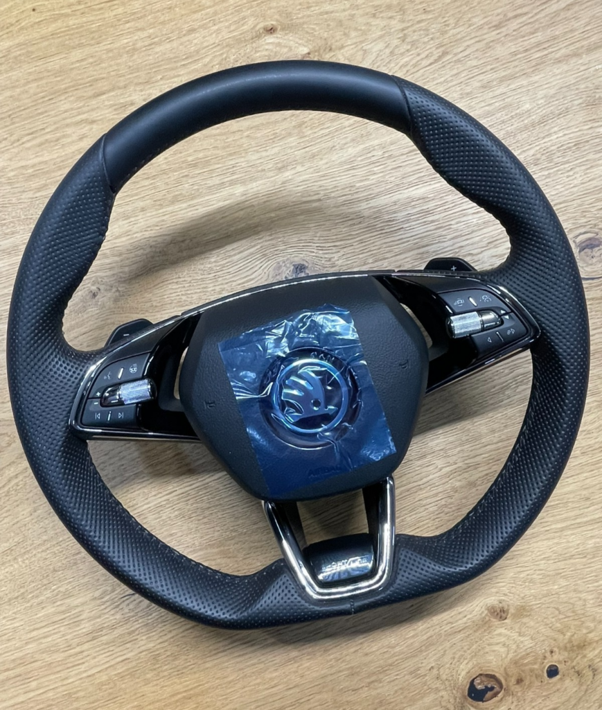 Skoda Heated Sports Multifunction Steering Wheel Black OEM 5E3419093AHVKJ