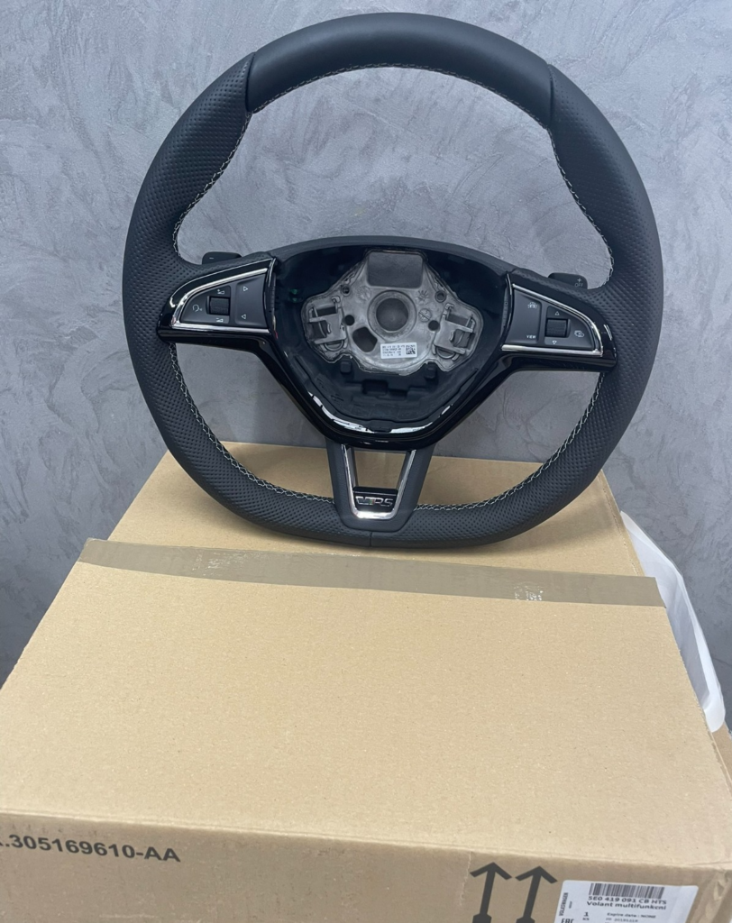 Skoda Octavia III 5E Sports Multifunction Steering Wheel Black OEM 5E0419091CB