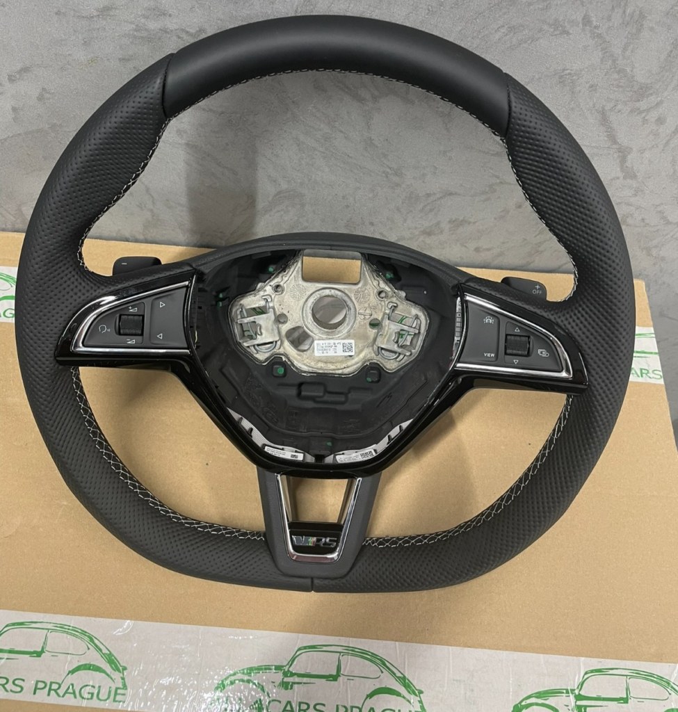 Skoda Octavia III 5E Sports Multifunction Steering Wheel Black OEM 5E0419091CB