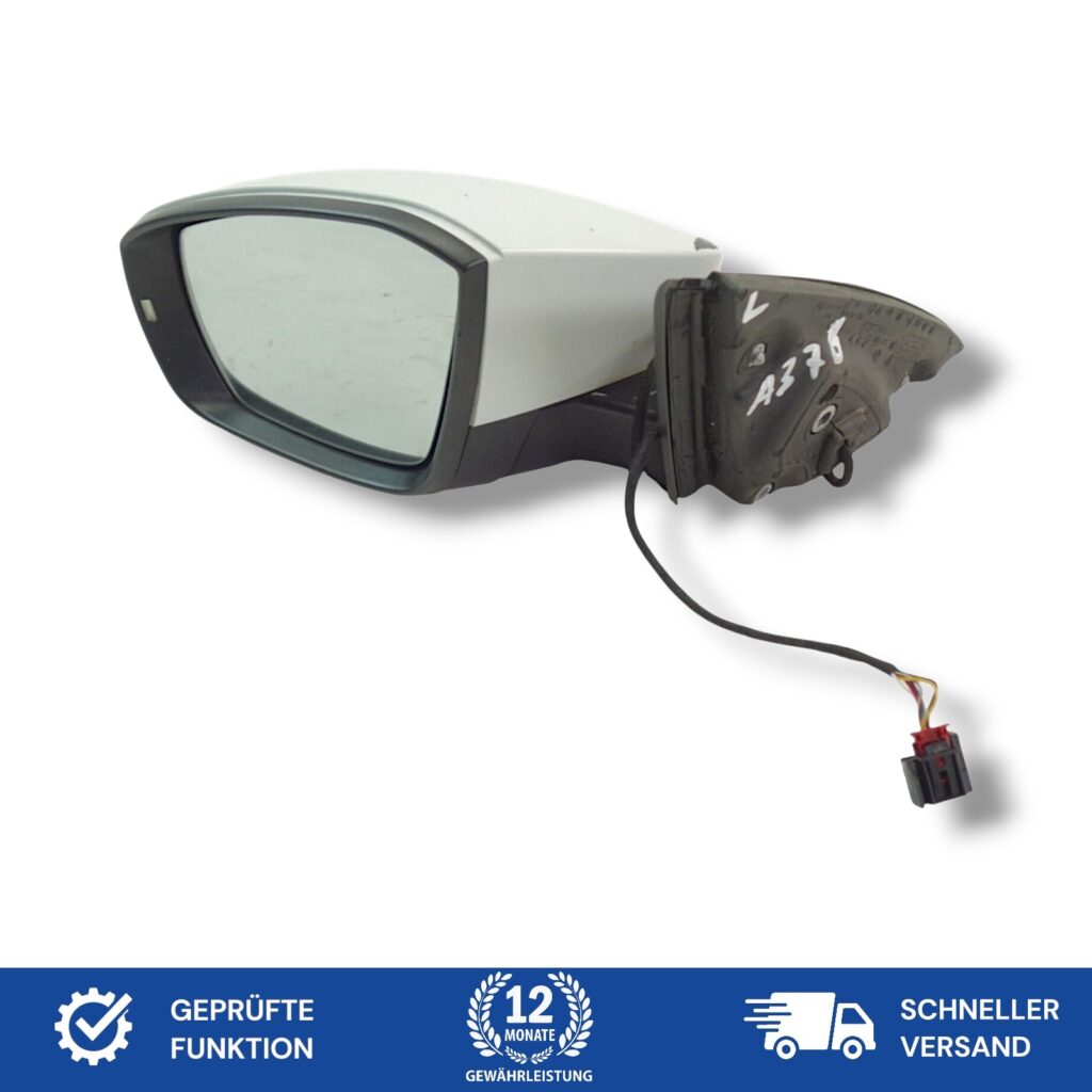 Skoda Octavia III / 5E Left Side Mirror White OEM 5E1857507N