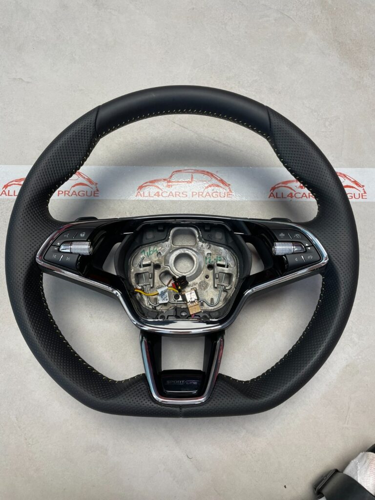 Skoda Superb Heated Sports Multifunction Steering Wheel Black / Tellur grey OEM 5E3419093BBVKL