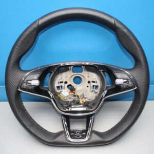 Skoda Octavia IV NX Heated Sports Multifunction Steering Wheel Black OEM 5E3419093AQVKJ