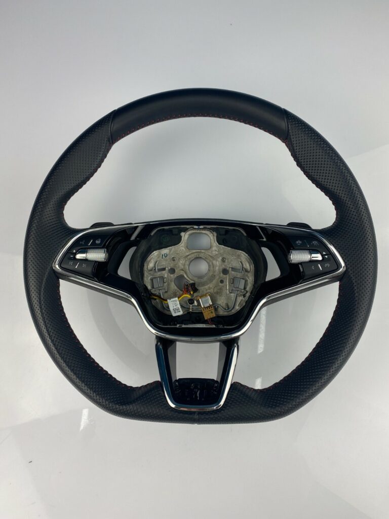 Skoda Multifunction Steering Wheel Black / chrome OEM 5E3419093AR