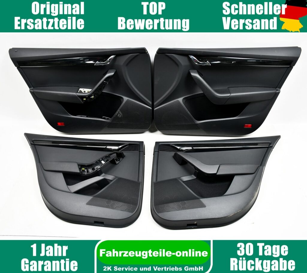 Skoda Octavia III 5E Left / Right Door Panel Set Black