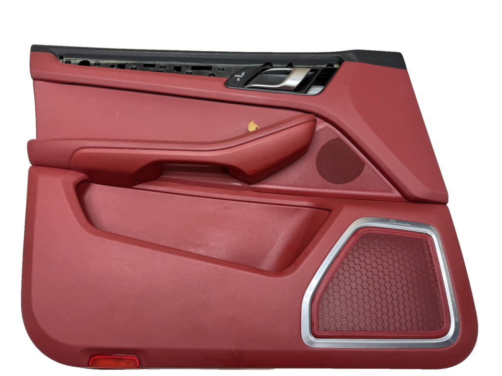 Porsche Macan 95B Front Left Door Panel Red / Black OEM 95B867011A