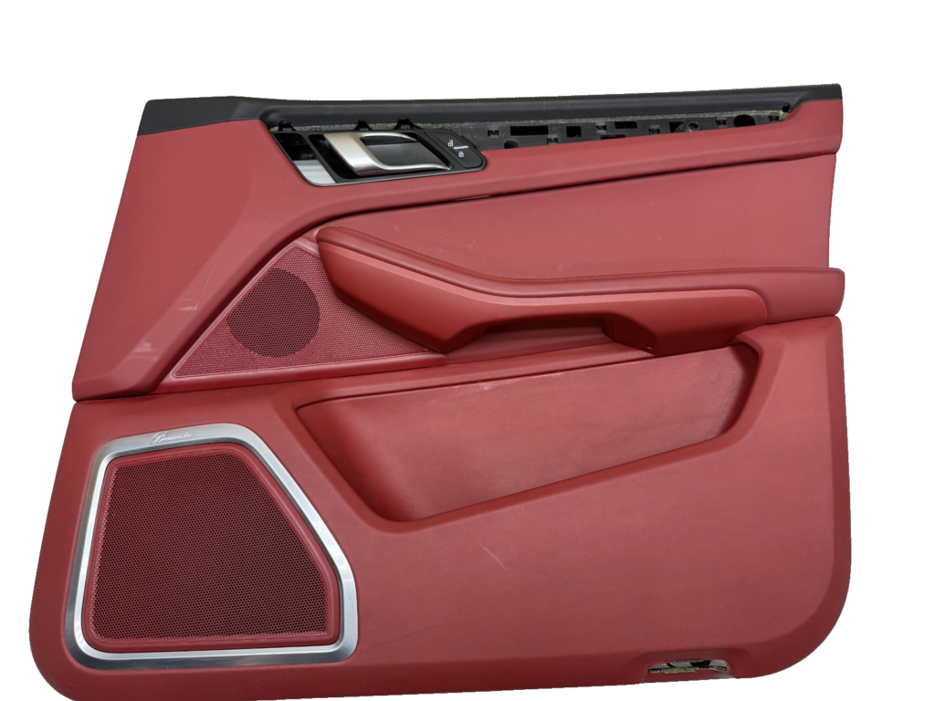 Porsche Macan 95B Front Right Door Panel Red / Black OEM 95B867012A