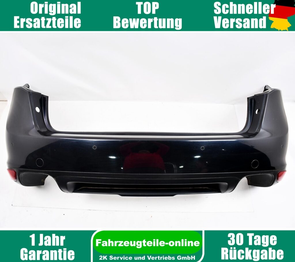 Porsche Cayenne 92A Rear Bumper Deep Black Pearl OEM 95850541110