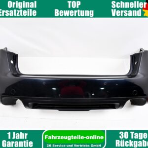 Porsche Cayenne 92A Rear Bumper Deep Black Pearl OEM 95850541110