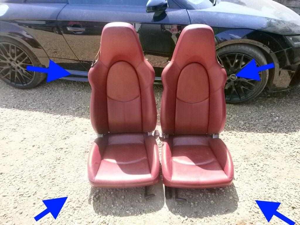 Porsche 911 Turbo S / Cayman 997 Front Sport Seat Set Bordeaux Red