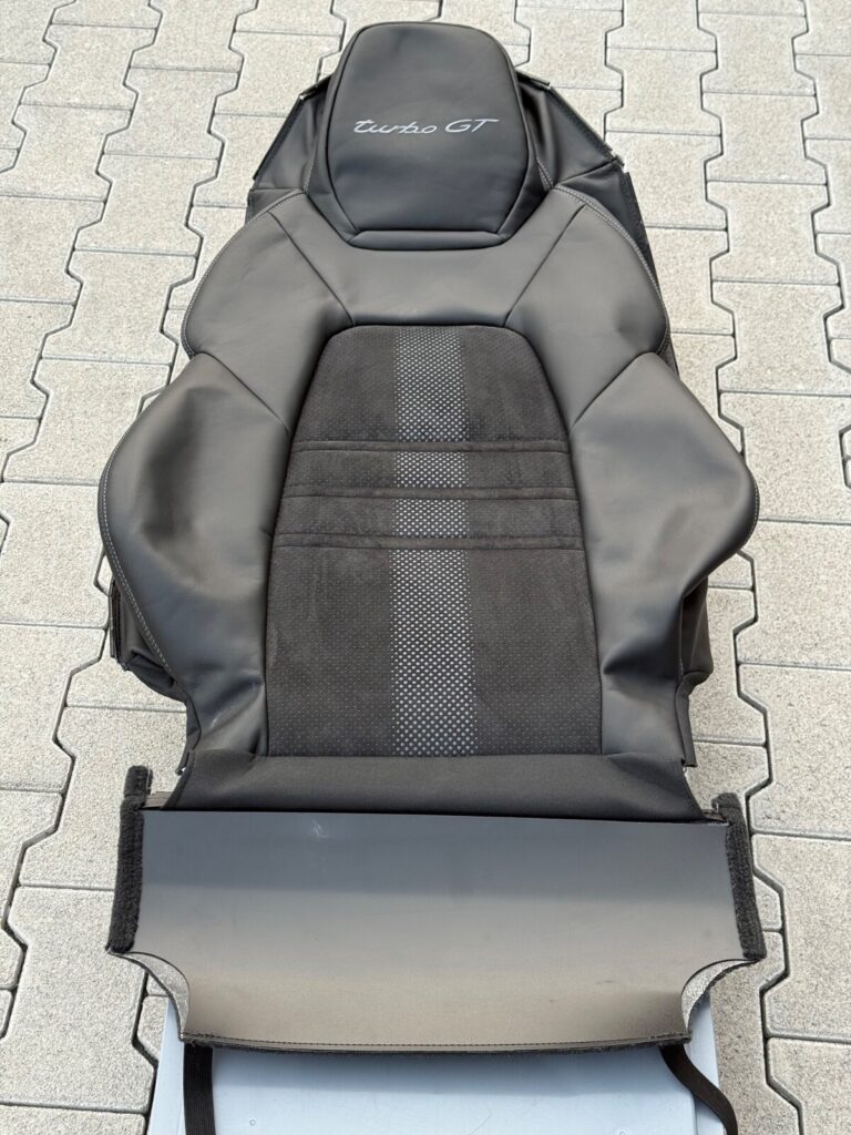 Porsche Cayenne Coupe Turbo GT 9Y3 Front Right Seat Backrest Cover Black OEM 9Y3881806BBPO2