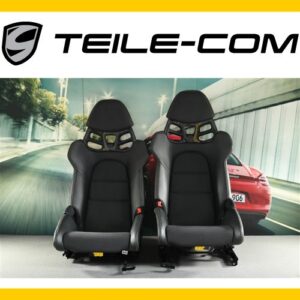 Porsche 911 992 Front Carbon Bucket Seat Set Yellow Stitching OEM 9GT881304AYA3G