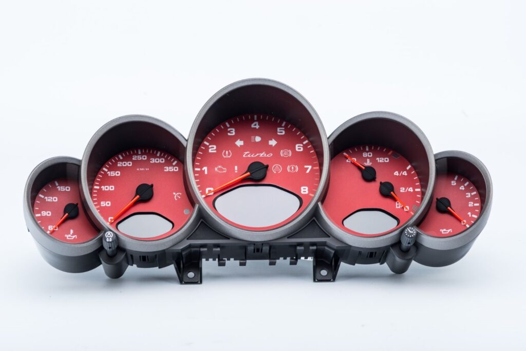 Porsche 911 Turbo 997 Instrument Cluster Red OEM 9976419852584A
