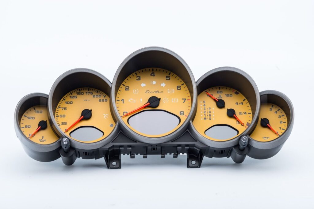 Porsche 911 Turbo 997 MK1 Instrument Cluster Yellow OEM 9976419852812H