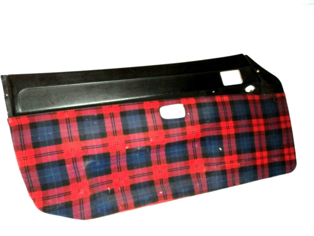 Porsche 924 Left / Right Door Panel Set Red / Black Check