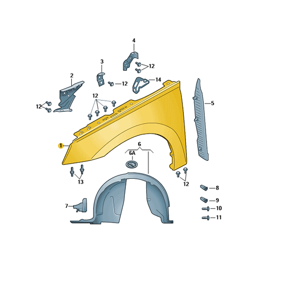 Skoda Kamiq / Scala Front Right Fender OEM 658821106B