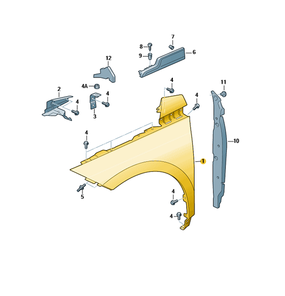 Skoda Elroq / Enyaq Front Left Fender OEM 5LA821021A